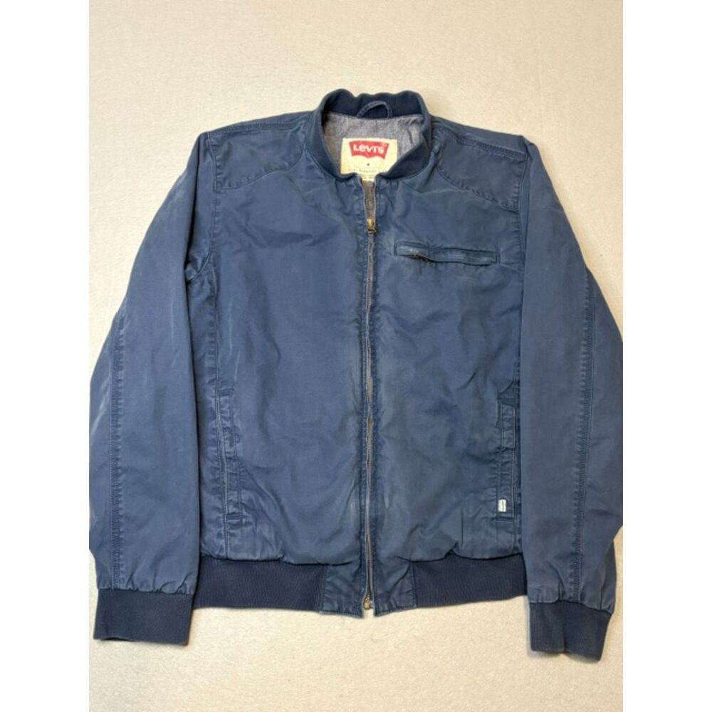 Levi's Blue Bomber Jacket Mens Medium White Tab 100% Cotton Lined Heavyweight